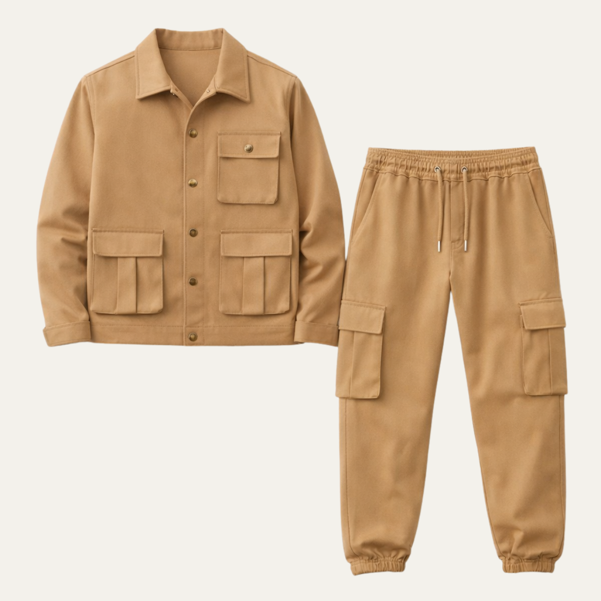 Mens Utility Cargo Jacket And Pants Set