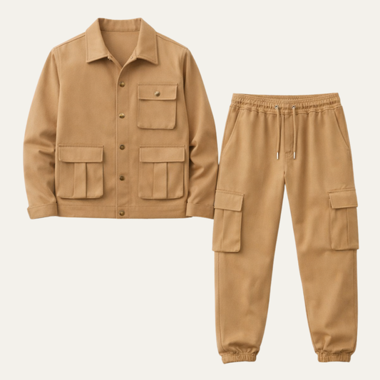 Mens Utility Cargo Jacket And Pants Set