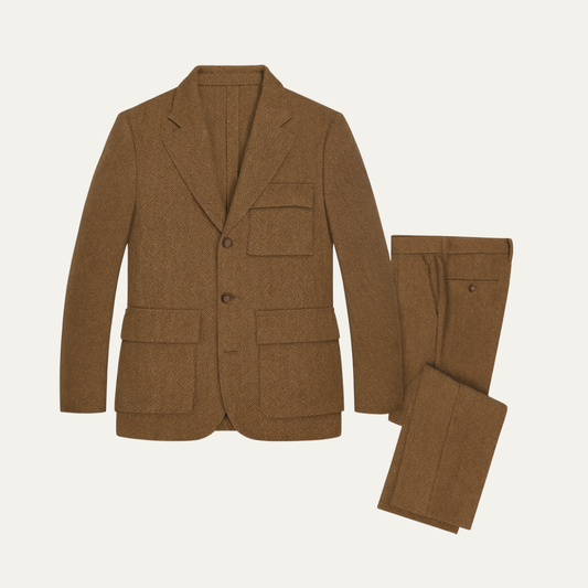 Men's Tweed Suit Herringbone 3 Piece