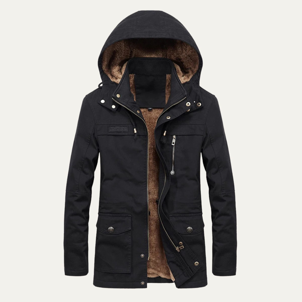 Men's Military Winter Jacket Thick Hooded Multi Pocket