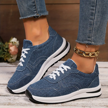 Women's Platform Sneakers Lace-Up Casual