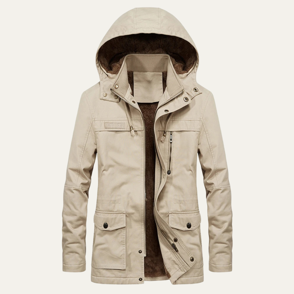 Men's Field Winter Jacket Thick Hooded Multi Pocket