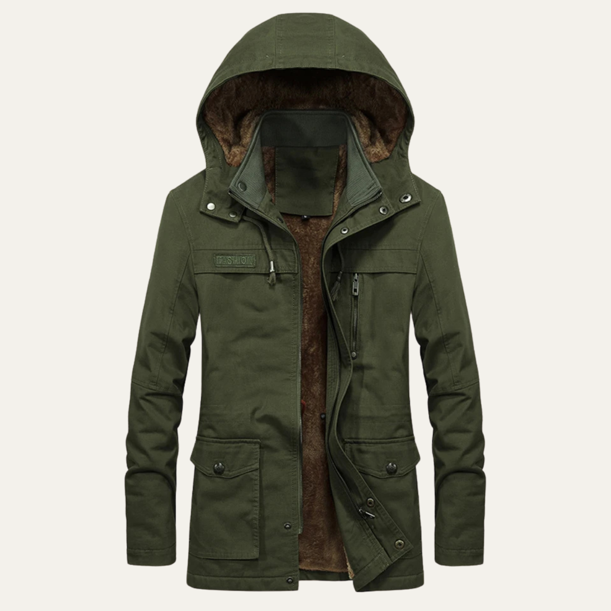 Men's Field Winter Jacket Thick Hooded Multi Pocket