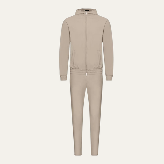 Men's Beige Lounge Wear Set Cotton