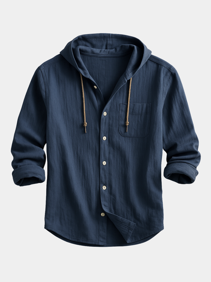 Men's Long-Sleeve Hoodie With Chest Pocket