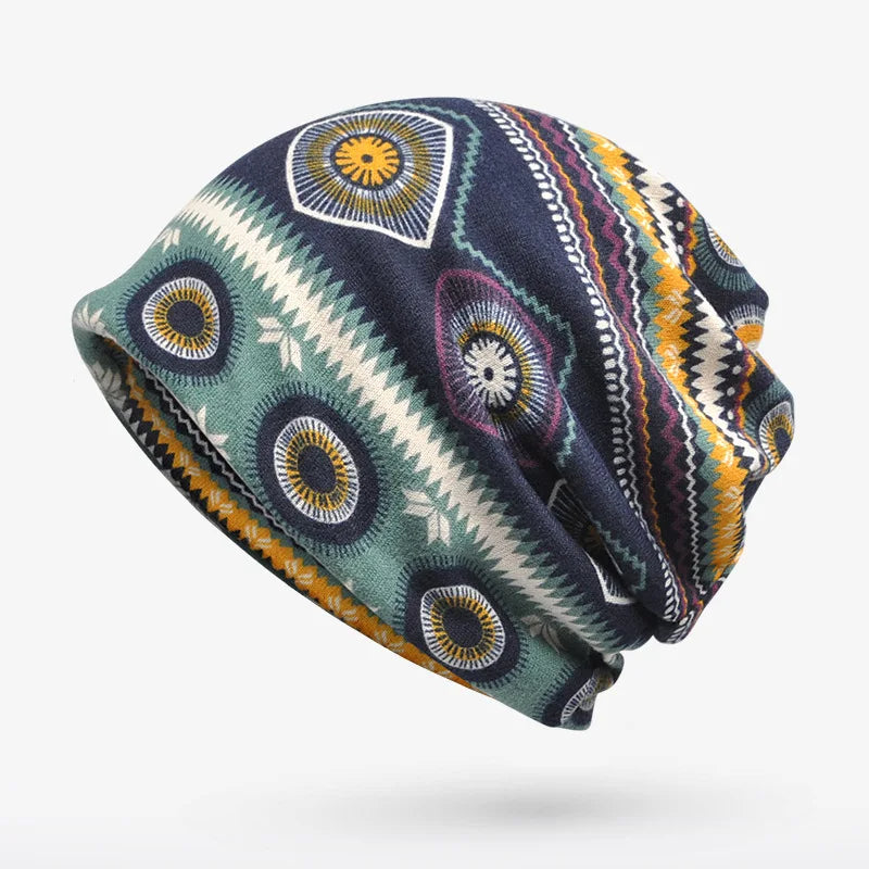 Women's Geometric Print Slouchy Beanie Casual