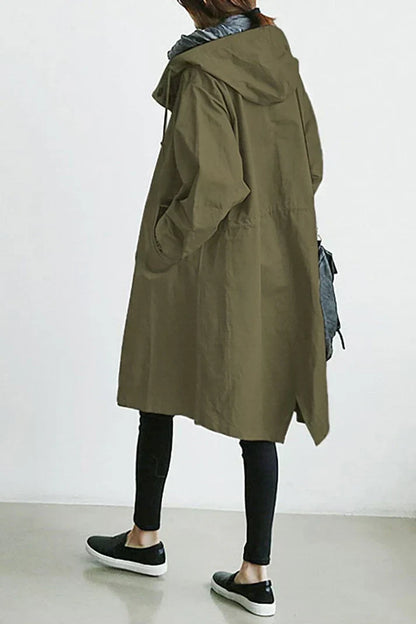 Women's Oversized Hooded Trench Coat Waterproof