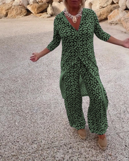 Women's Printed Two Piece Set Everyday Wear