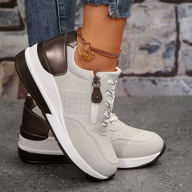 Women’s Comfort Walking Sneakers with Side Zipper