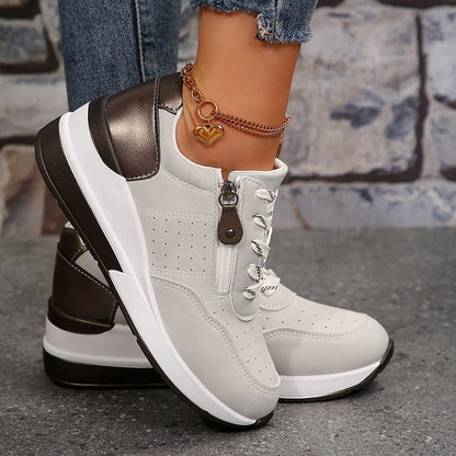 Women’s Comfort Walking Sneakers with Side Zipper