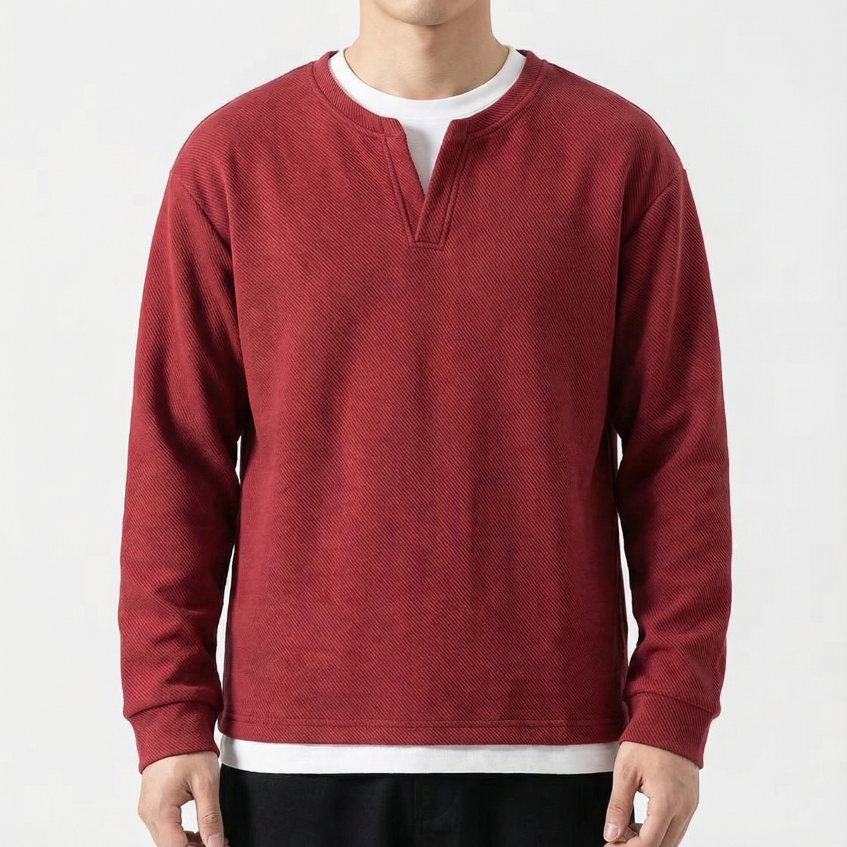 Women's Cotton Split Neck Sweater