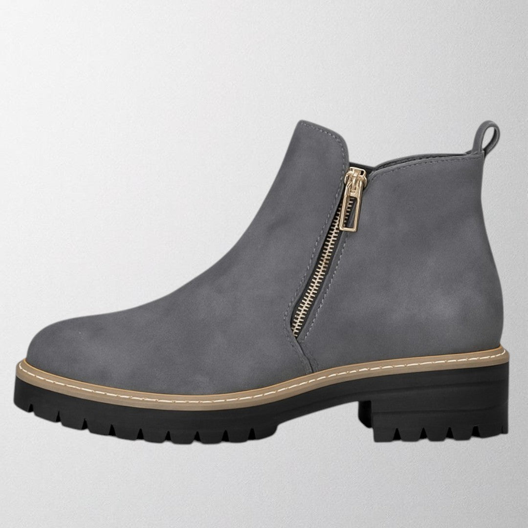 Women's Ankle Boots Zipper Lug Sole