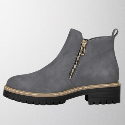Women's Ankle Boots Zipper Lug Sole