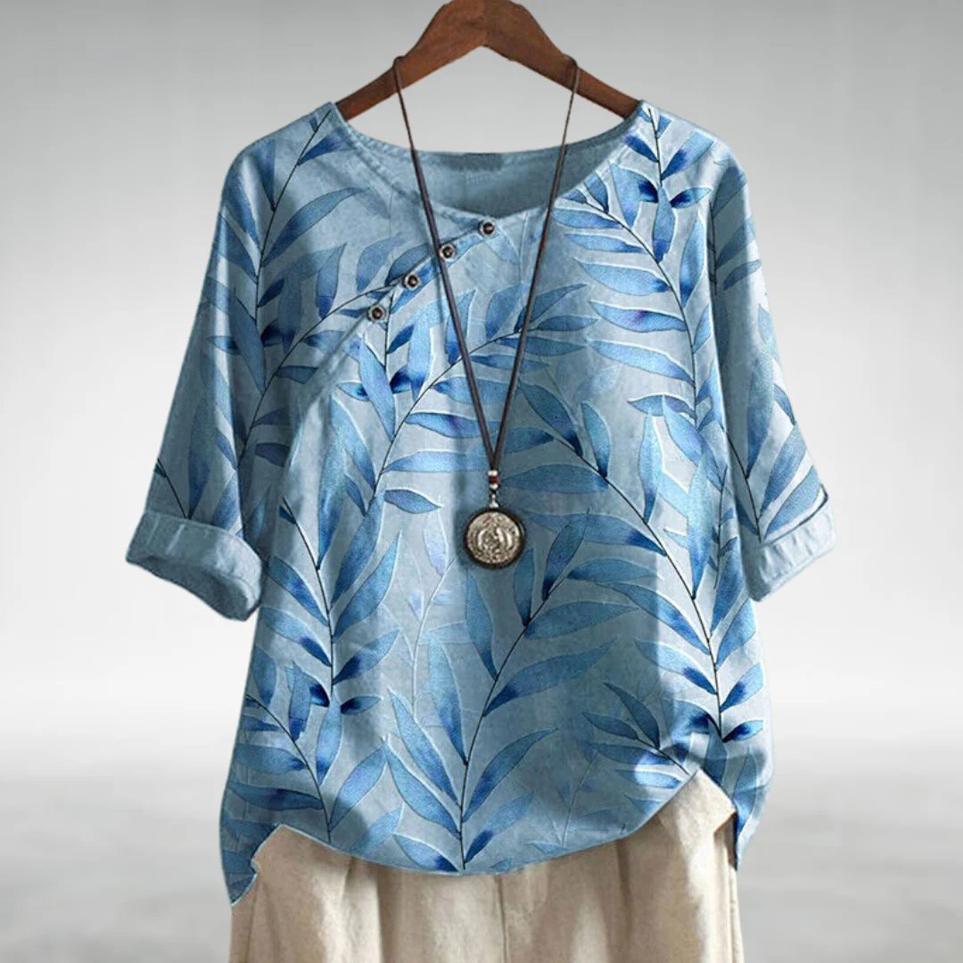 Women's Floral Blouse Cotton Short Sleeve