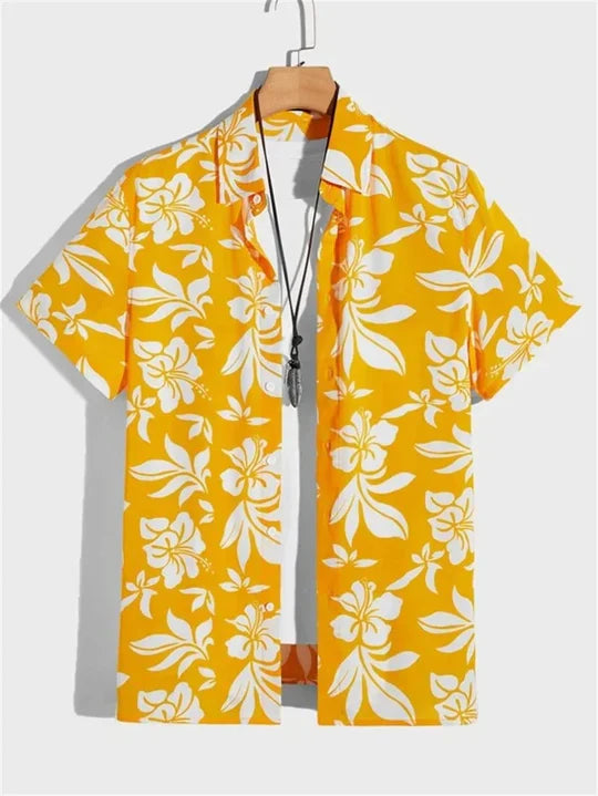 Hawaiian Shirt 3D Flower Print Vibrant Style