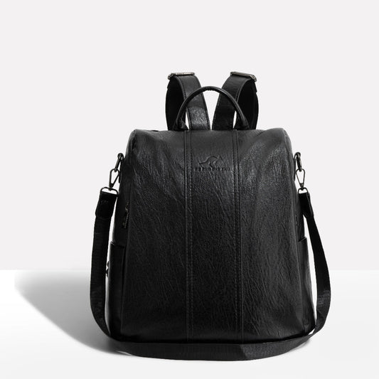 Women's Leather Convertible Backpack Hidden Pockets