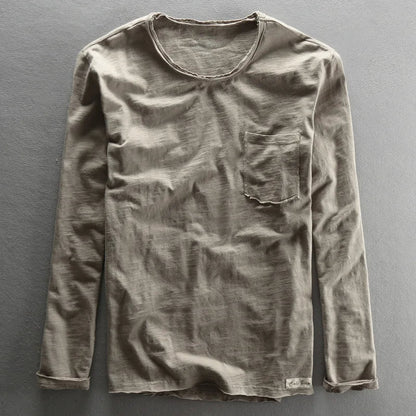 Cotton Long Sleeve Crew Neck Shirt