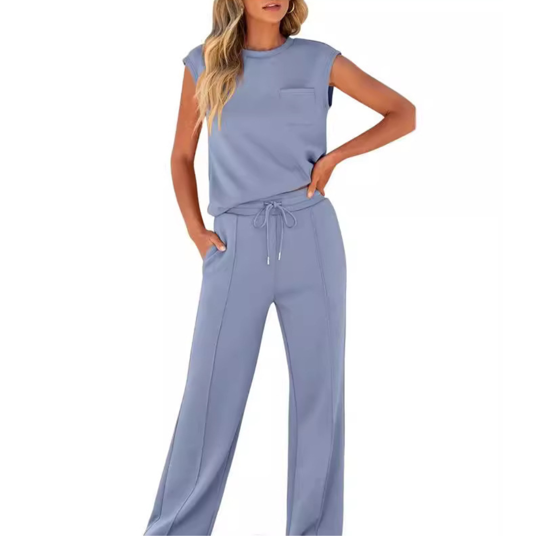 Women's Sleeveless Lounge Set Drawstring