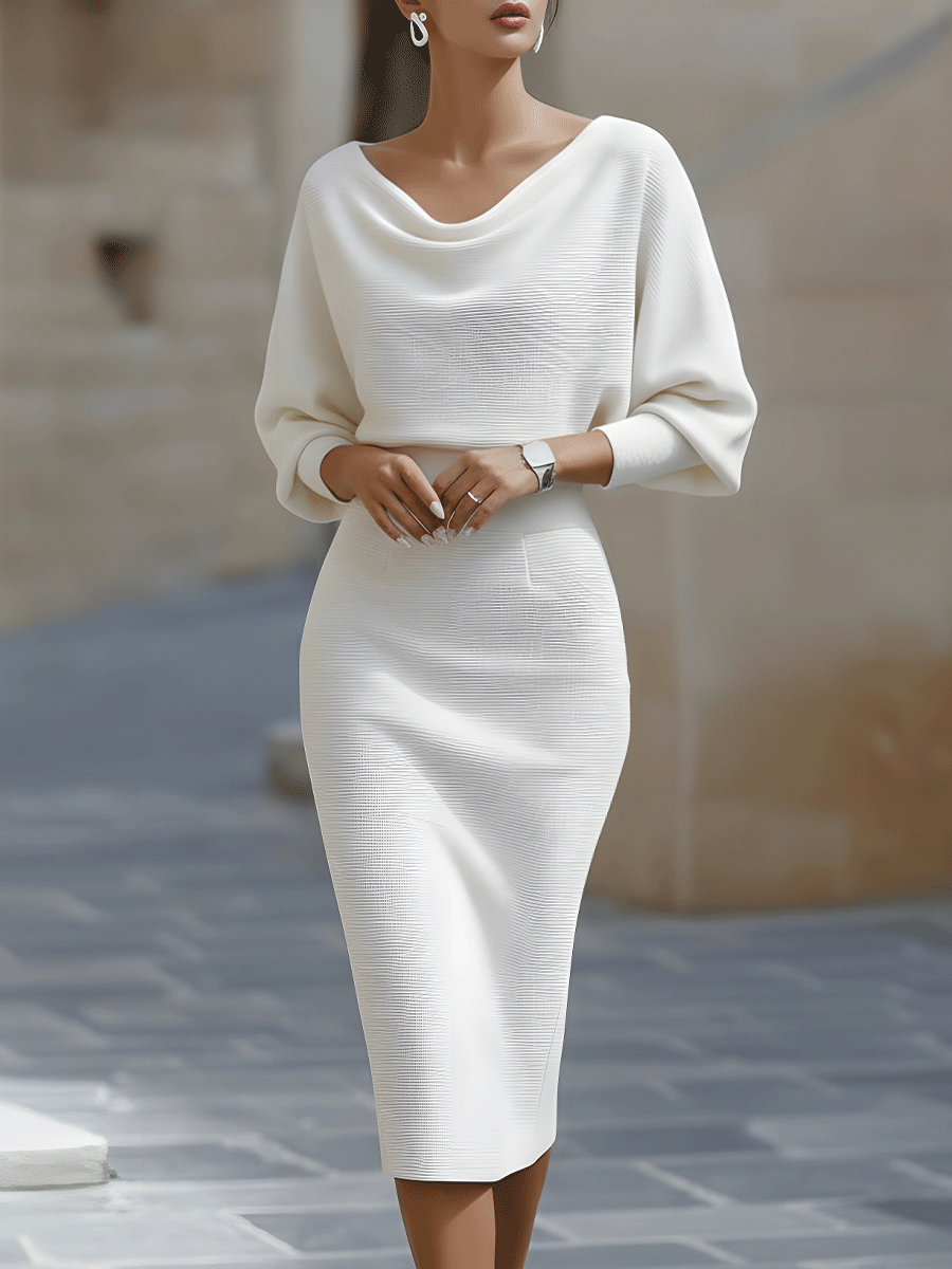 Draped Midi Knit Gown