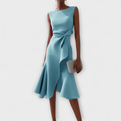 | Women’s Elegant Sleeveless Ruffle Midi Dress