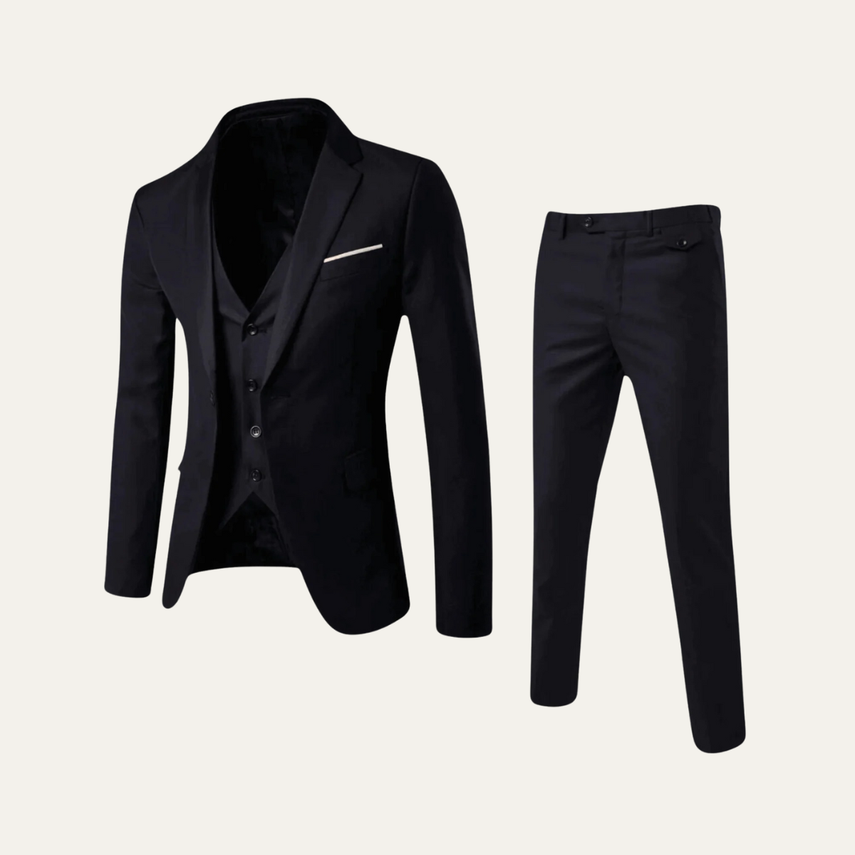 Men's 3 Piece Suit Set Wool Blazer Waistcoat Trousers