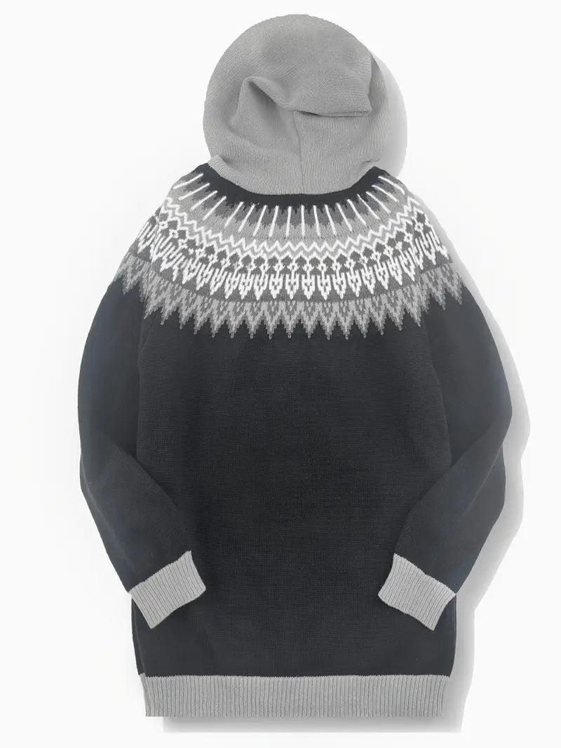 Women's Hooded Cardigan Button Front Knit