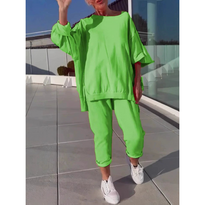 Women's Loungewear Set Loose Fit Pullover Ankle Pants