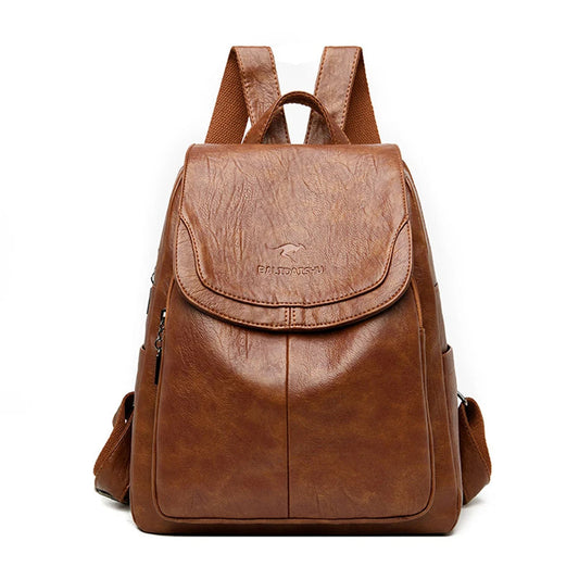 Women's Leather Anti-Theft Backpack