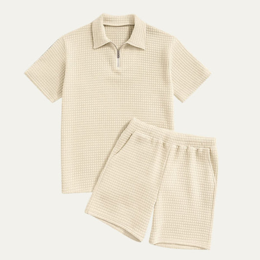 Men's Polo Shorts Set Red