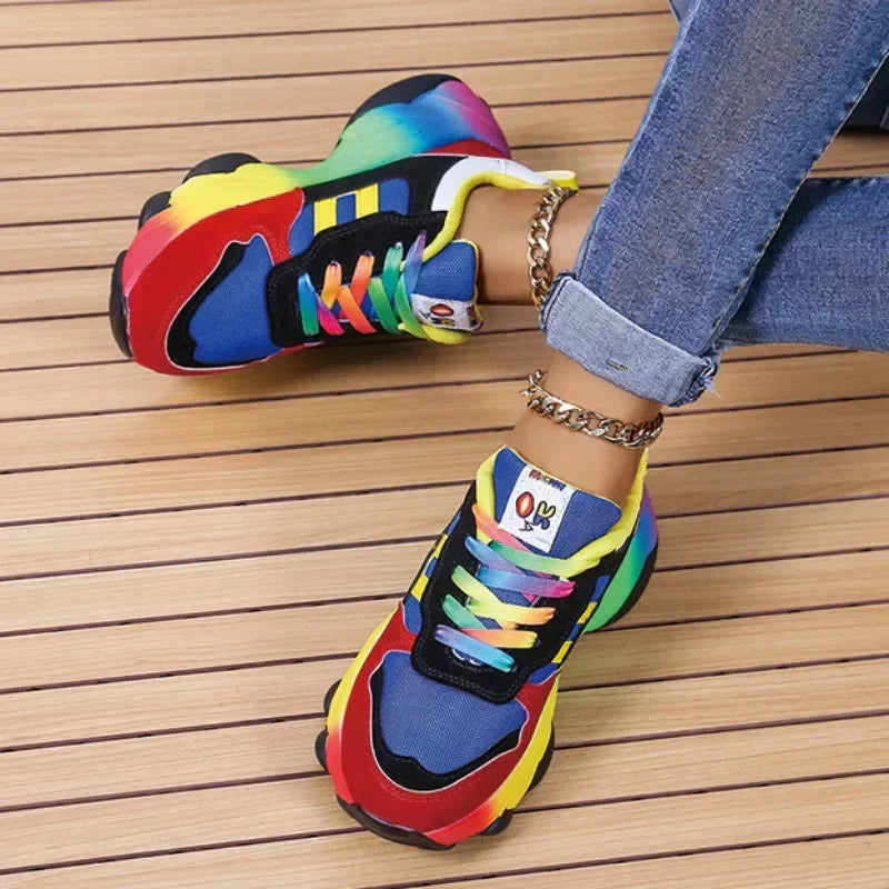 Multicolor Platform Sneakers