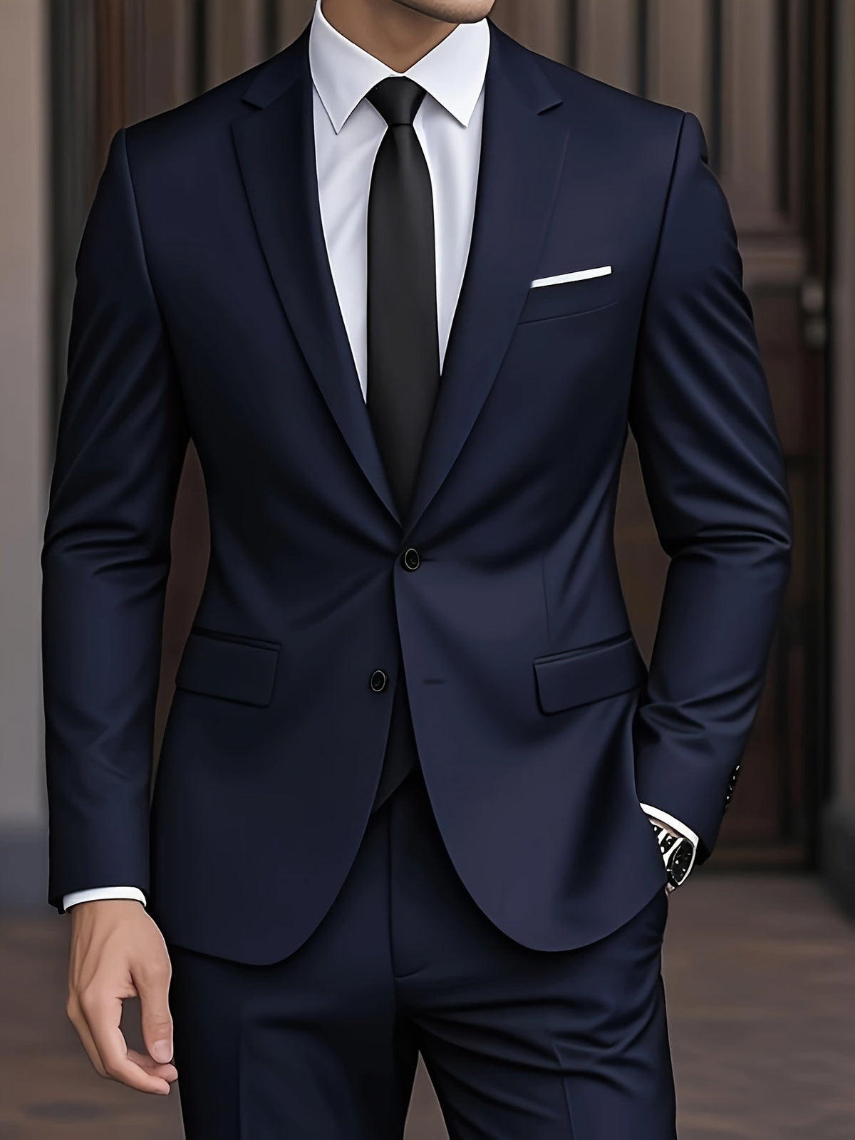Men's Single Breasted Suit Notch Lapel