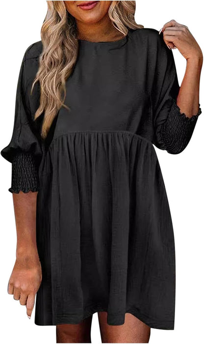 Women's High Waist Flowy Dress