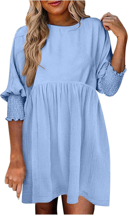 Women's High Waist Flowy Dress