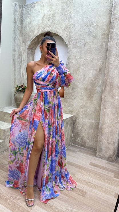Whitney Women's Flowy Shoulder Dress Summer Floral