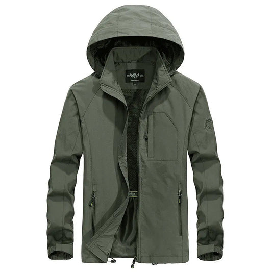 Waterproof Outdoor Jacket Detachable Hood All-Weather