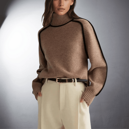 Women's Turtleneck Sweater Voluminous Sleeves