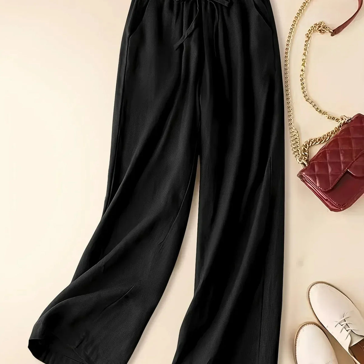 Women's Wide Leg Drawstring Pants Elastic Waistband