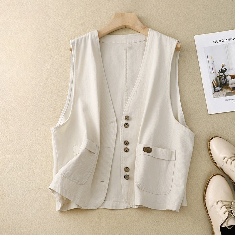 Women's Vest Button Down Patch Pockets