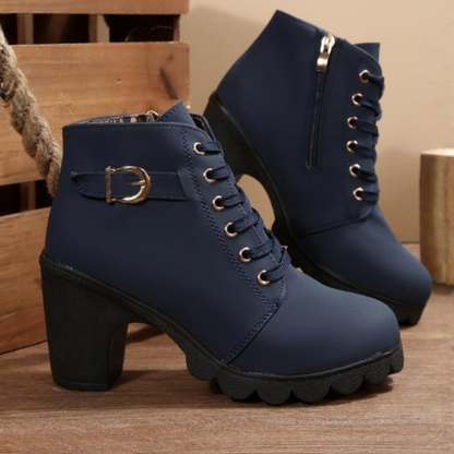 Women's Chunky Ankle Boots Lace-Up