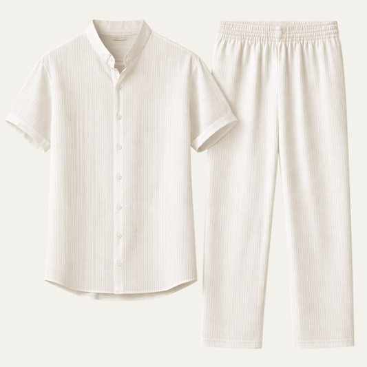 Men's Short Sleeve Shirt Pants Set Casual Summer Outfit