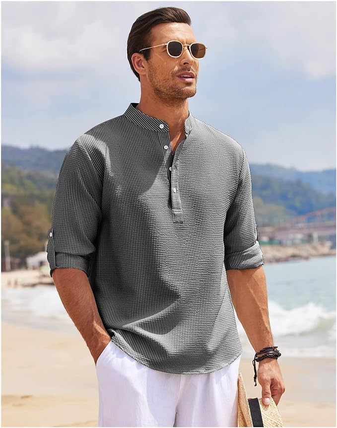 Men's Casual Cotton Shirt Relaxed Fit Lightweight