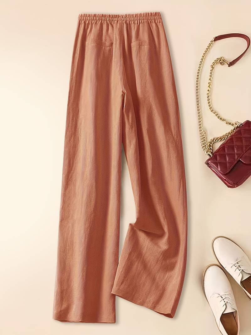 Women's Wide Leg Drawstring Pants Elastic Waistband