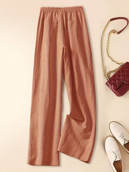 Women's Wide Leg Drawstring Pants Elastic Waistband