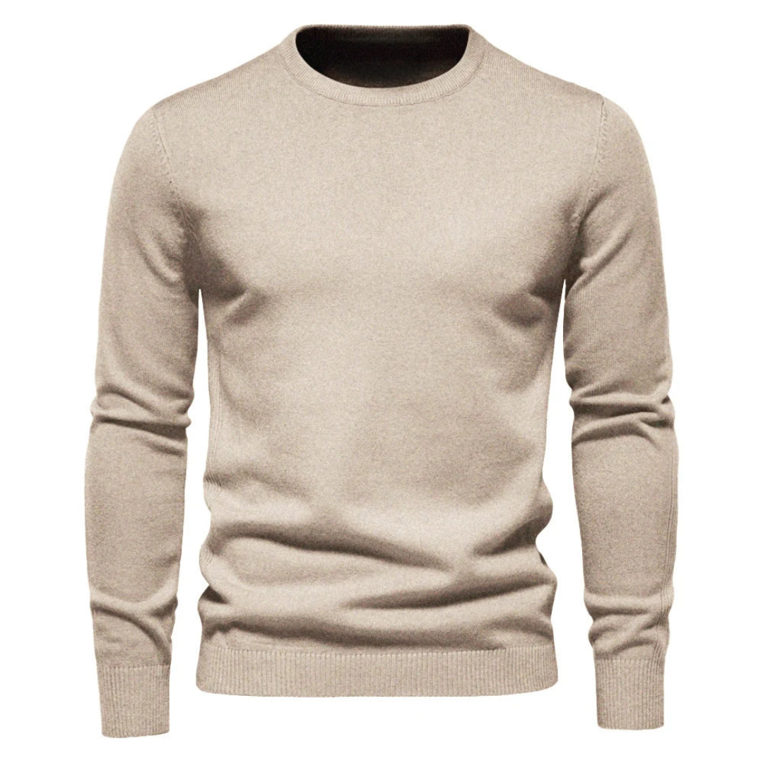 Men's Long Sleeve Sweater Solid Design