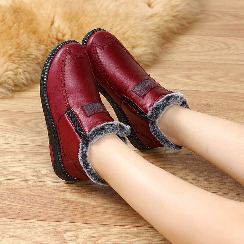 Women's Non-Slip Leather Winter Boots