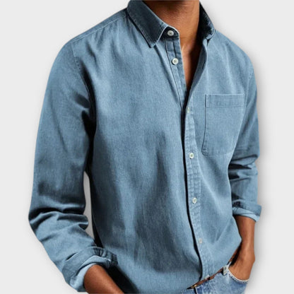 Men's Long Sleeve Dress Shirt With Chest Pocket