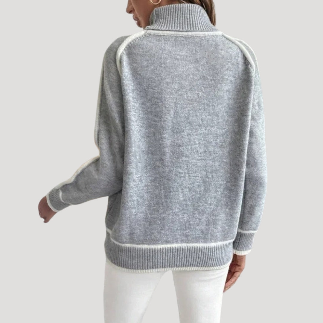 Audrey | Women Spring Contrast Trim Sweater