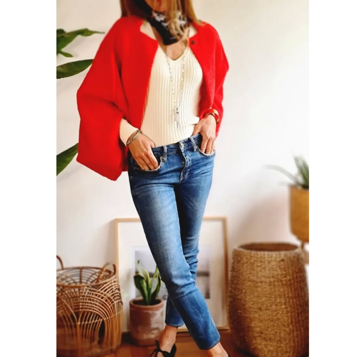 Women's Open Front Knitted Cardigan