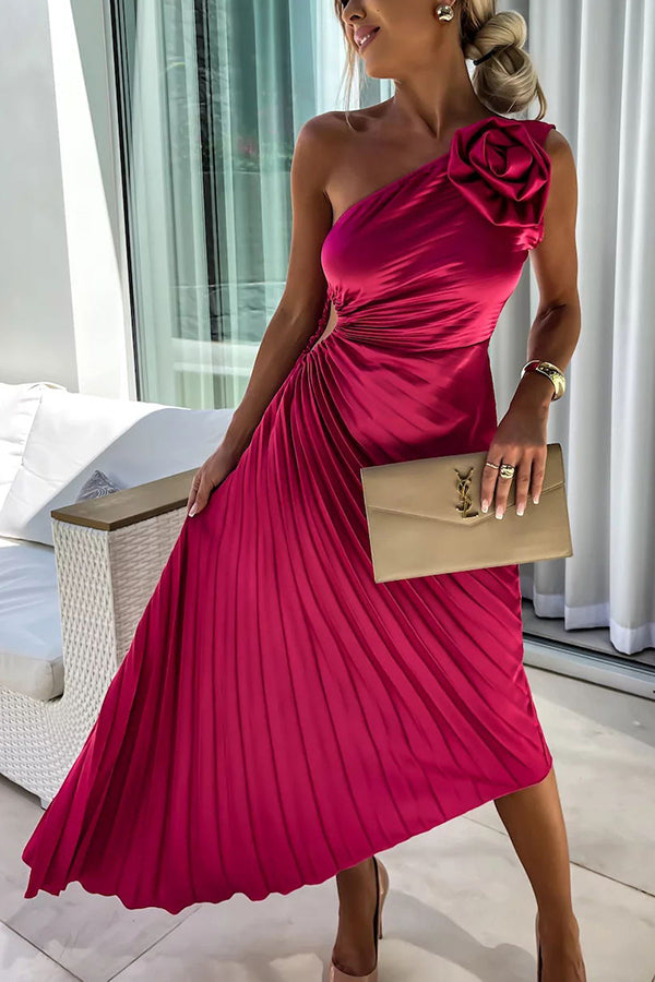 Women's Pleated Shoulder Dress