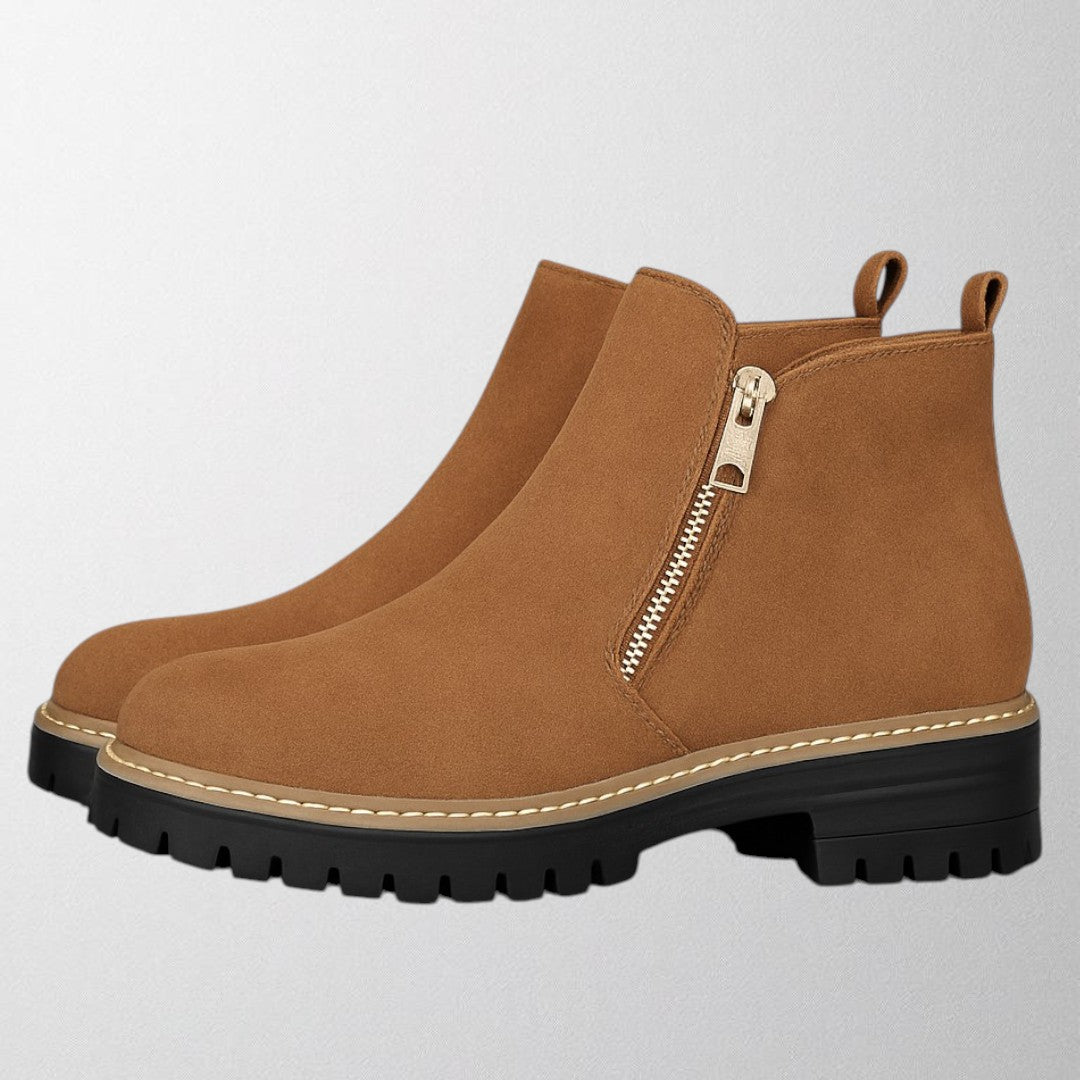 Women's Ankle Boots Zipper Lug Sole